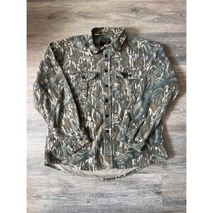 Vintage Rattlers Brand Camouflage Button-Up Shirt Large Made In USA K3